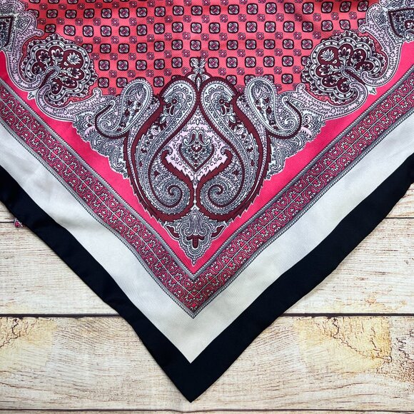 ZARA‎ Women's Paisley Scarf Print Bandana Top Size XS Red Pink Black Boho - Picture 6 of 6